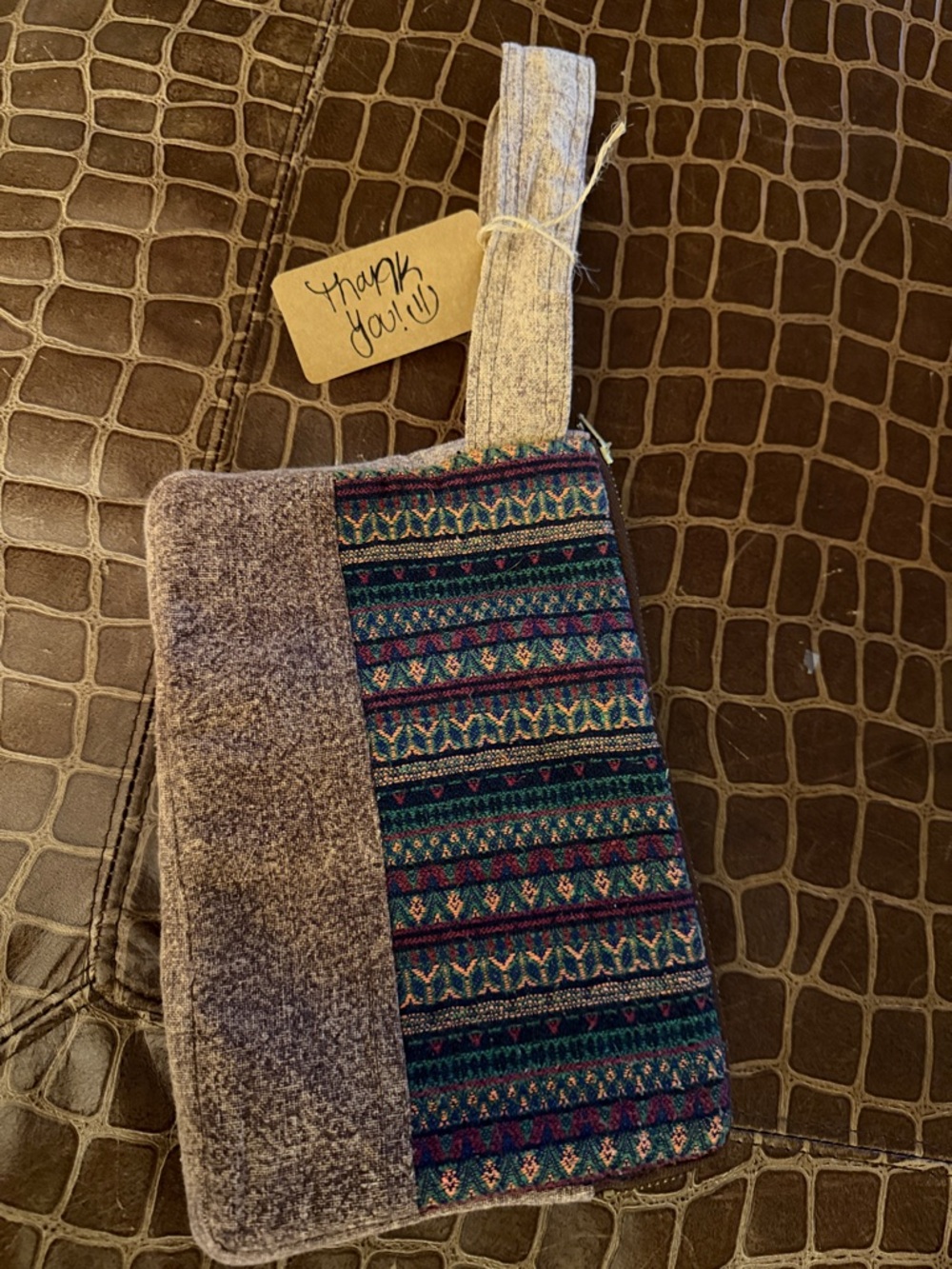 Patterned Wristlet Clutch